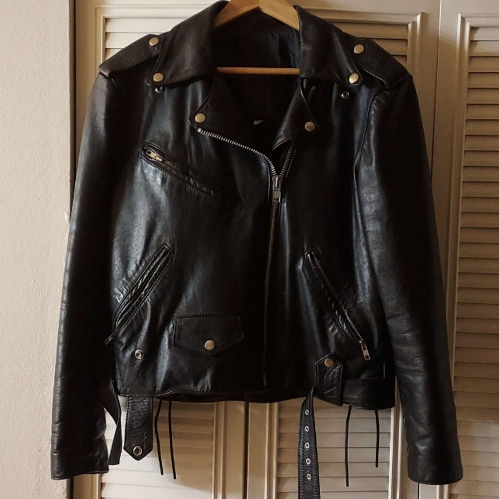 Vintage leather Moto jacket